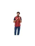 Gilet smanicato in soffice 100% poliestere, imbottitura effetto piuma, colore rosso