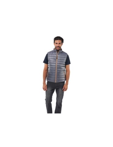 Gilet 100% poliestere con imbottitura soffice colore grigio