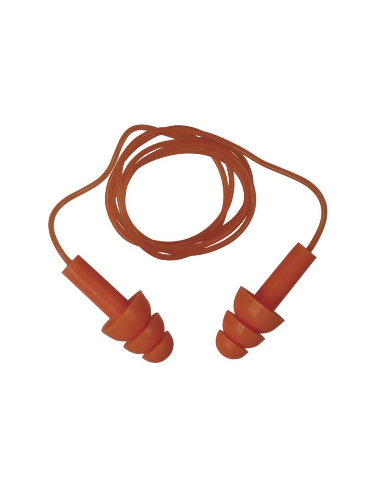 Reusable silicone earplugs with PVC cord "CONICFIT100"