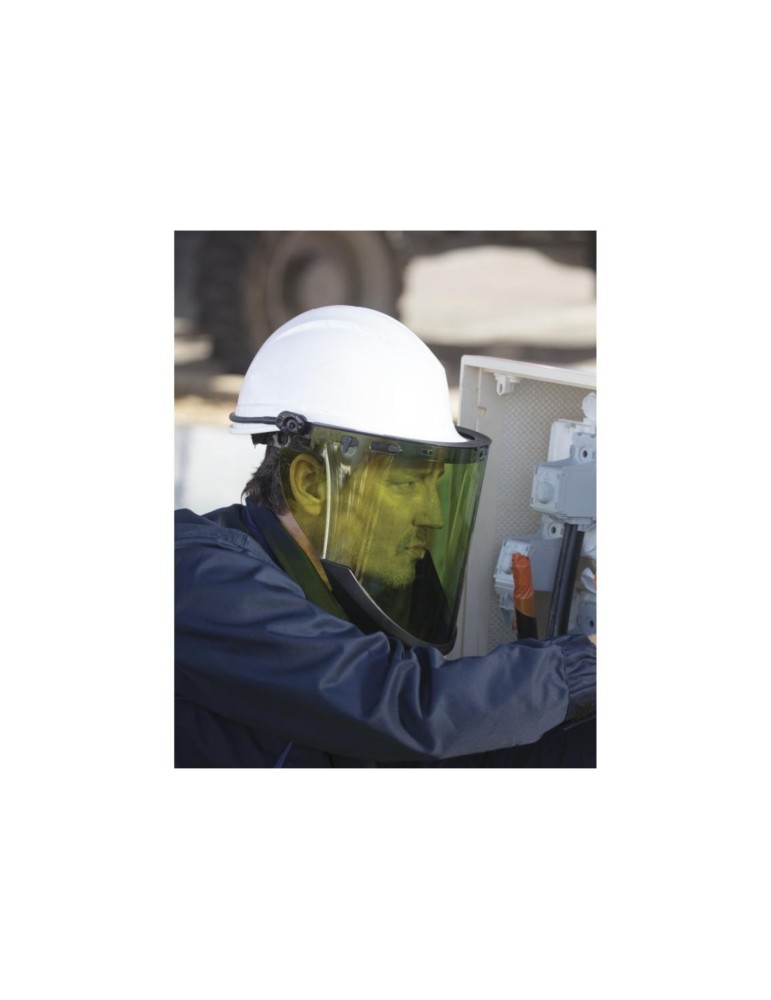 Green polycarbonate injected visor "visor flash"