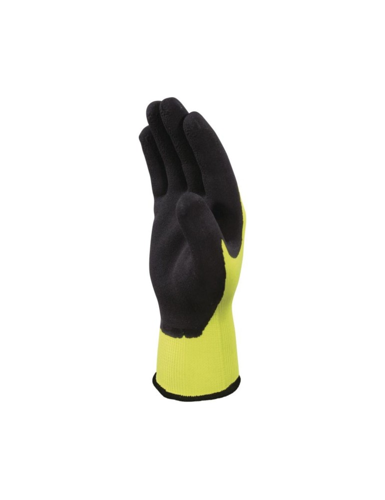 Fluorescent yellow/black polyester knit glove "vv733apollon"