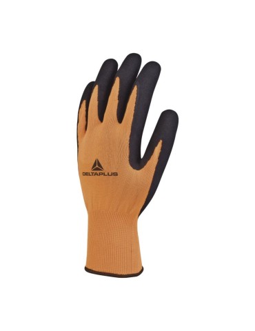 Fluorescent orange/black polyester knitted glove "vv733apollon"