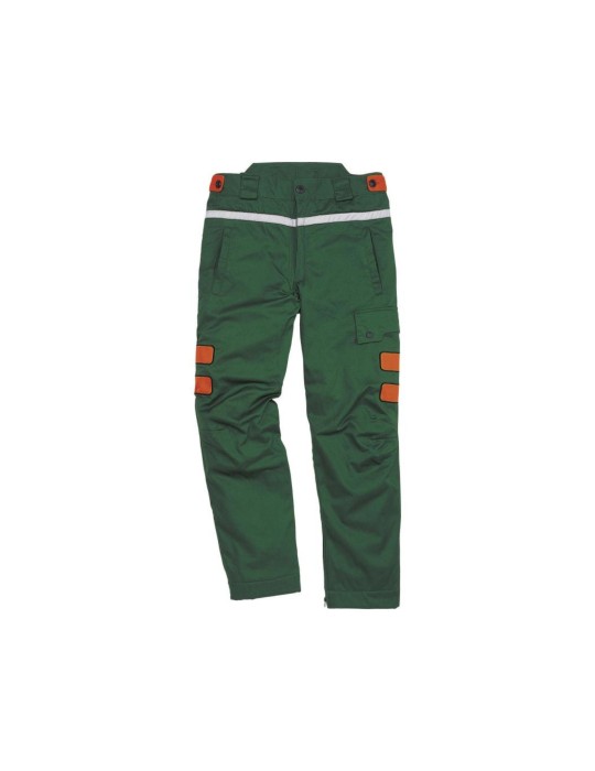 Pantalon de bûcheron anti-coupe Delta Plus taille réglable avec fermeture éclair et bouton sur les côtés intérieurs