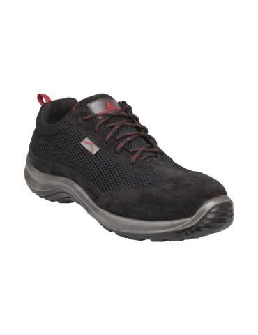 Scarpe basse in pelle scamosciate e poliestere nere asti s1p