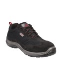 Scarpe basse in pelle scamosciate e poliestere nere asti s1p