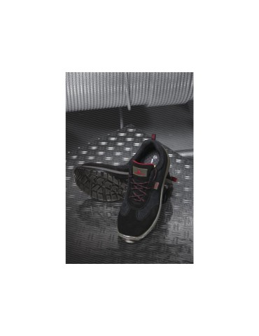 Asti s1p black suede and polyester flat shoes 2