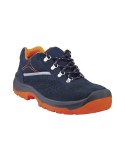 Chaussure de sécurité basse Delta Plus en daim bleu et orange