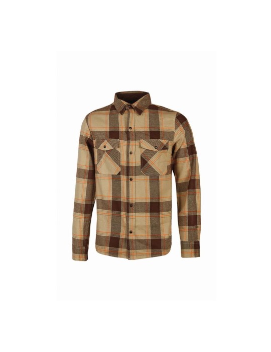 Camisa de trabajo a cuadros amarilla y marrón u-power