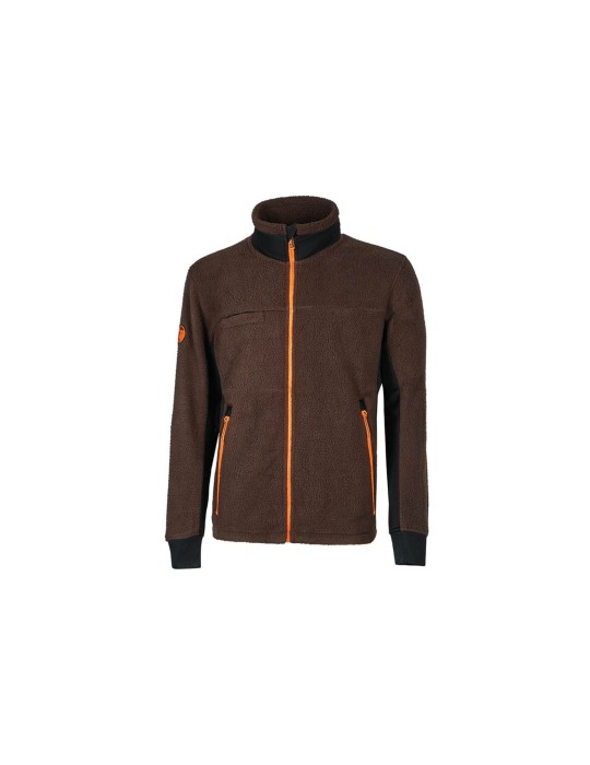 Sweat en polaire de travail avec fermeture éclair u-power marron