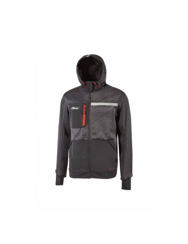 Felpa aperta da lavoro UPower Galaxy Asphalt Grey FU275AG