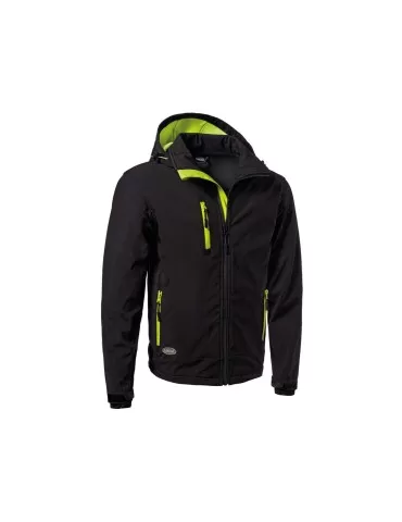 Giacca in soft-shell nero con cappuccio staccabile Slalom cap5