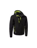 Giacca in soft-shell Logica nera e gialla con cappuccio staccabile