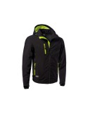 Veste softshell Logica noire et jaune avec capuche amovible