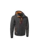 Giacca in soft-shell grigio/arancio con cappuccio staccabile "Slalom cap6"