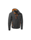 Veste softshell Logica gris et orange avec capuche amovible