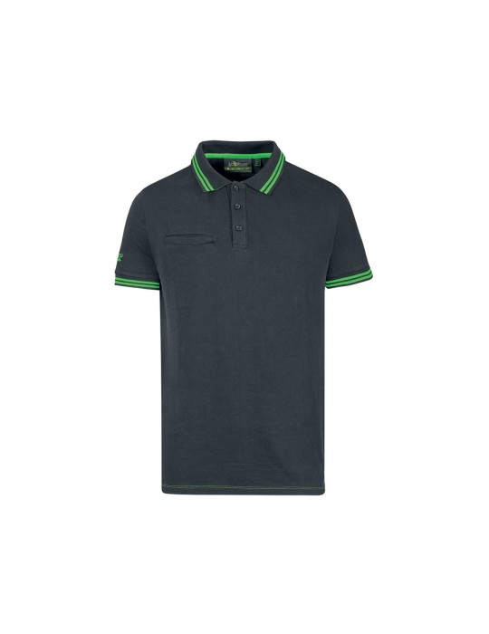 Polo noir et vert U-power manches courtes