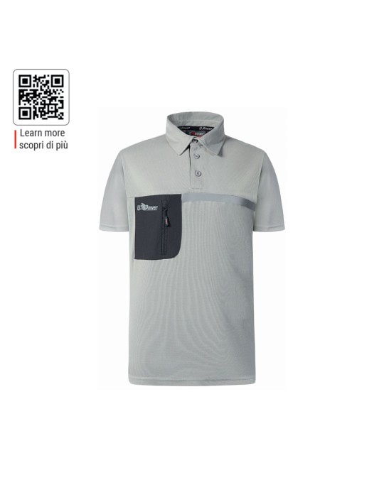 Poloshirt mit kurzen Ärmeln u-power Libra-Grau