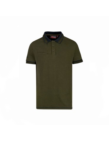 Camisa polo de manga corta u-power verde y negra