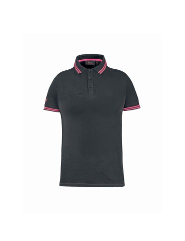 Polo à manches courtes u-power gris et fuchsia