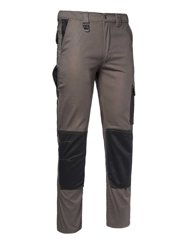 Pantalon Logica en polycoton gris et noir