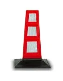 Delineatore flessibile in gomma DEFLECO con 6 inserti rifrangenti High Intensity Grade