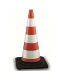 Cono in gomma h 50 cm - 3 fasce rifrangenti classe 1