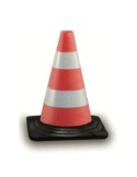 Rubber cone h 30 cm - 2 reflective bands class 1