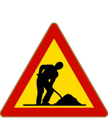 Triangolo lato 90 in ferro classe 1 fig. 383 &quot; lavori in corso &quot;