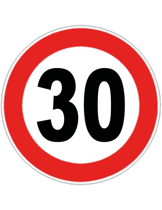 Disco diam. 60 cm classe 1 fig. 50 " limite massimo di velocit&agrave; 30km/h "