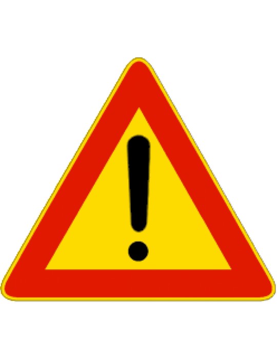 Triangle sign side 90 in class 2 iron fig. 388 "other hazards" Triangle sign side 90 in class 2 iron fig. 388 "other hazards"