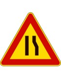 Cartello triangolo lato 90 in ferro classe 2 fig. 386 &quot;strettoia asimmetrica a destra&quot;
