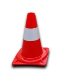Cono in plastica h 30 cm - bianco/rosso