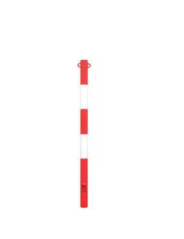 Paletto parapedonale &#216; 60 mm - h 120 verniciato bianco/rosso