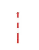 Paletto parapedonale Ø 60 mm - h 120 verniciato bianco/rosso