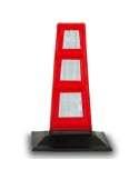 Delineatore flessibile in gomma DEFLECO con 6 inserti rifrangenti High Intensity Grade