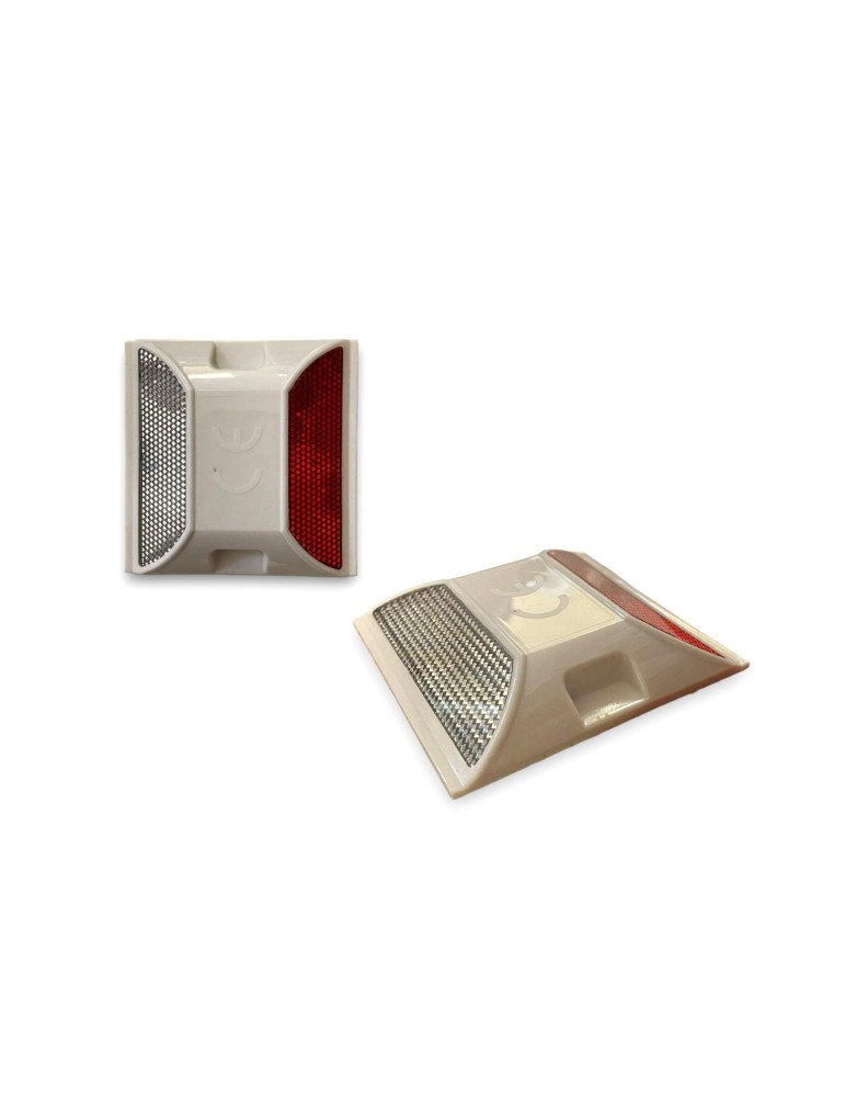 White Double-sided Retroreflective White-Red Cat's Eye-Pack 10pcs White Double-sided Retroreflective White-Red Cat's Eye-Pack 10pcs