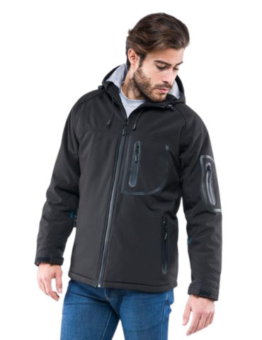 Schwarze Winterjacke SOCIM Sottozero Softshell-Jacke