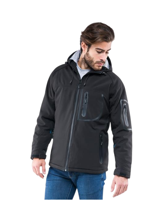 Schwarze Winterjacke SOCIM Sottozero Softshell-Jacke