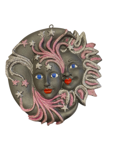 Künstlerische STATUE DER FRAUEN SONNENMOND IN LAVASTEIN des Panza srl