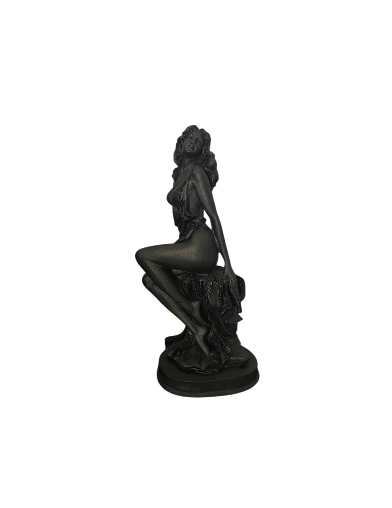 Künstlerische HALBNACKTE FRAU-STATUE AUS LAVASTEIN des Panza srl