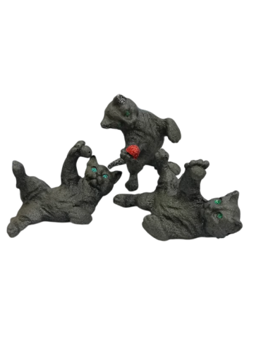 Artistic FIGURINE OF THE KITTEN WITH THE LAVA STONE BALL of the...