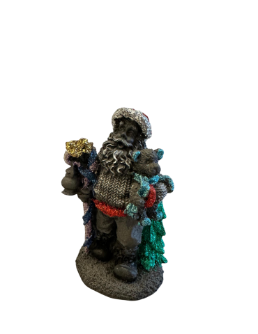 Artistic STATUE OF SANTA CLAUS WITH LAVA STONE BEAR of the...
