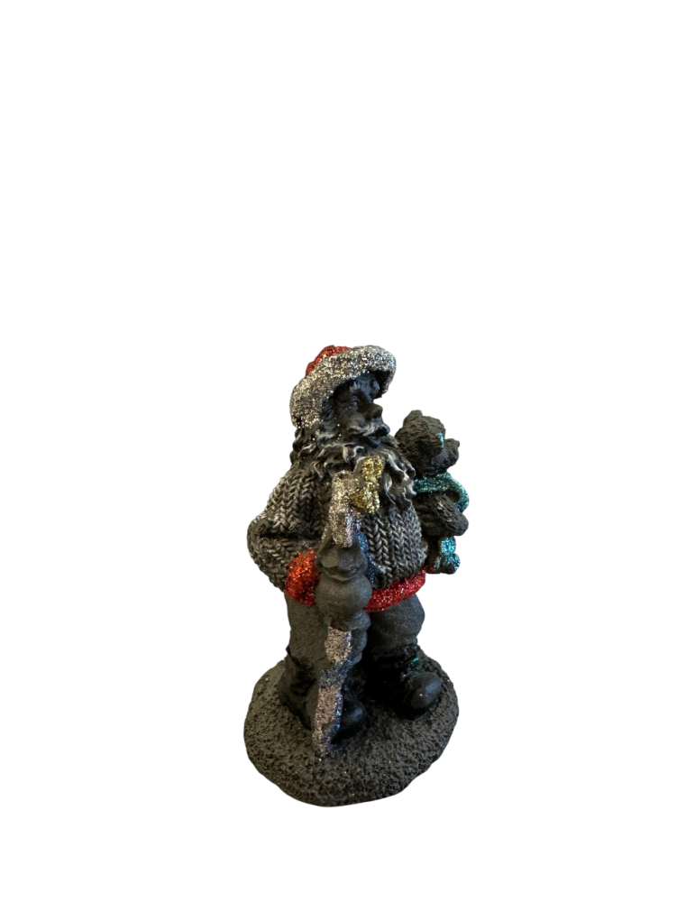 Artística ESTATUA DE PAPÁ NOEL CON OSO DE PIEDRA DE LAVA de...