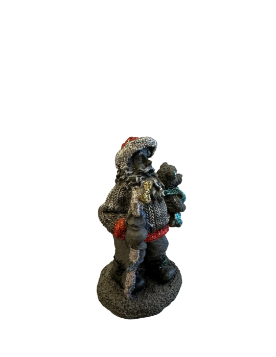 Artistiche STATUA DI BABBO NATALE CON ORSETTO IN PIETRA LAVICA dell...