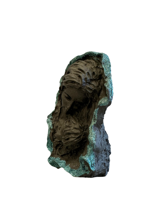 Religiosi STATUA MADONNA CON IL BAMBINO NELLA ROCCIA IN PIETRA LAVI...