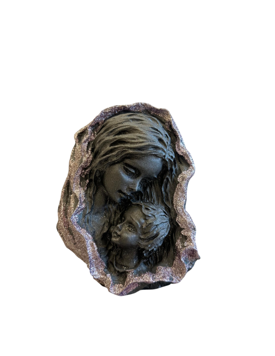 Religiosi STATUA MADONNA CON IL BAMBINO NELLA ROCCIA IN PIETRA LAVI...