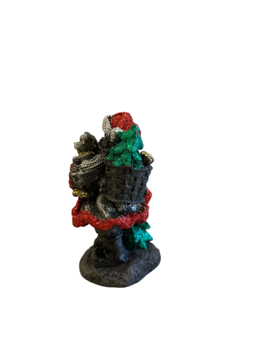 Künstlerische STATUE DES WEIHNACHTSMANNS MIT TEDDYBÄR UND STEINBAUM 2