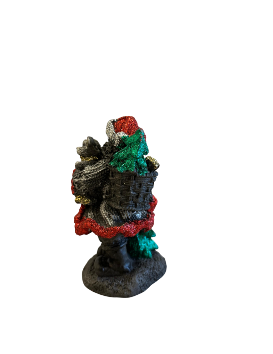 Artistic STATUE OF SANTA CLAUS WITH TEDDY BEAR AND STONE TREE