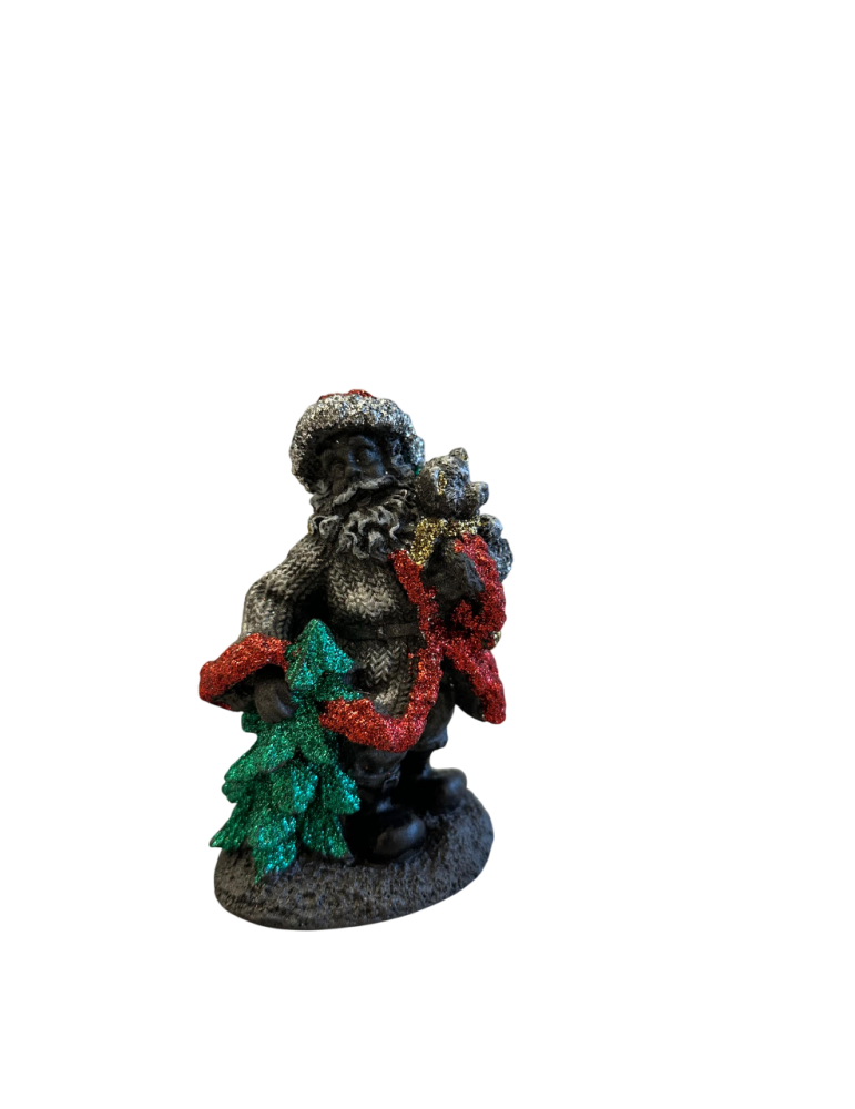 Artistic STATUE OF SANTA CLAUS WITH TEDDY BEAR AND STONE TREE