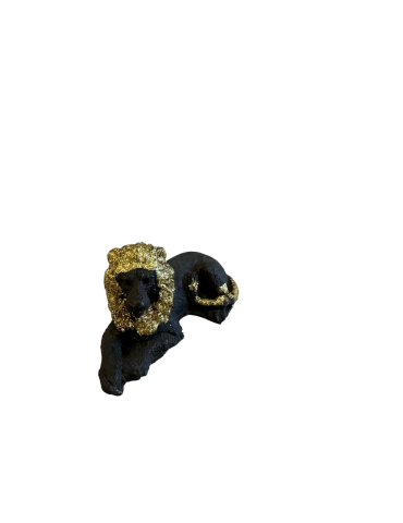 Figurita artística del leoncito en piedra volcánica del Panza srl 2